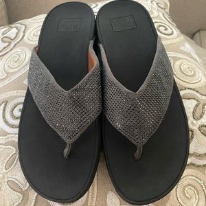 **Fit Flop grey sparkly studded sandals**